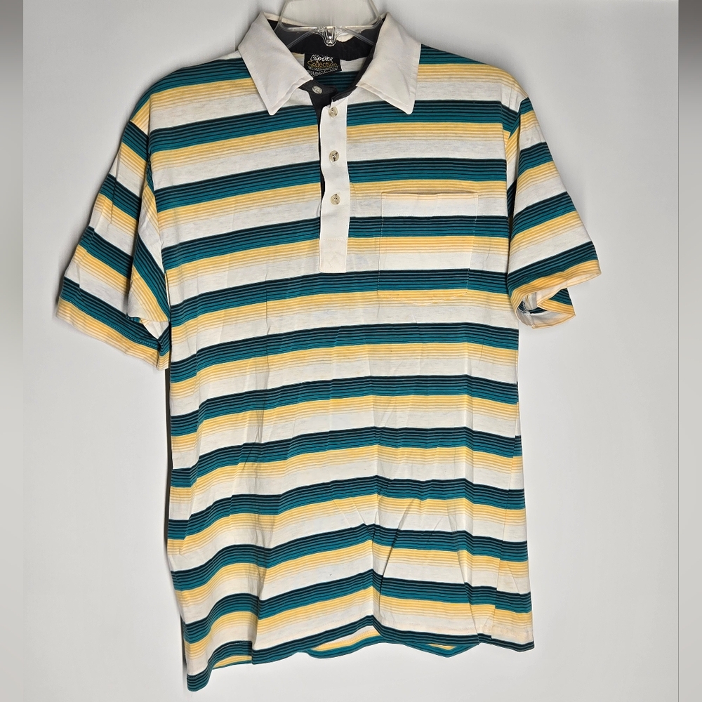 Vintage Chip Beck Collection Polo with Vibrant Colorful Stripes